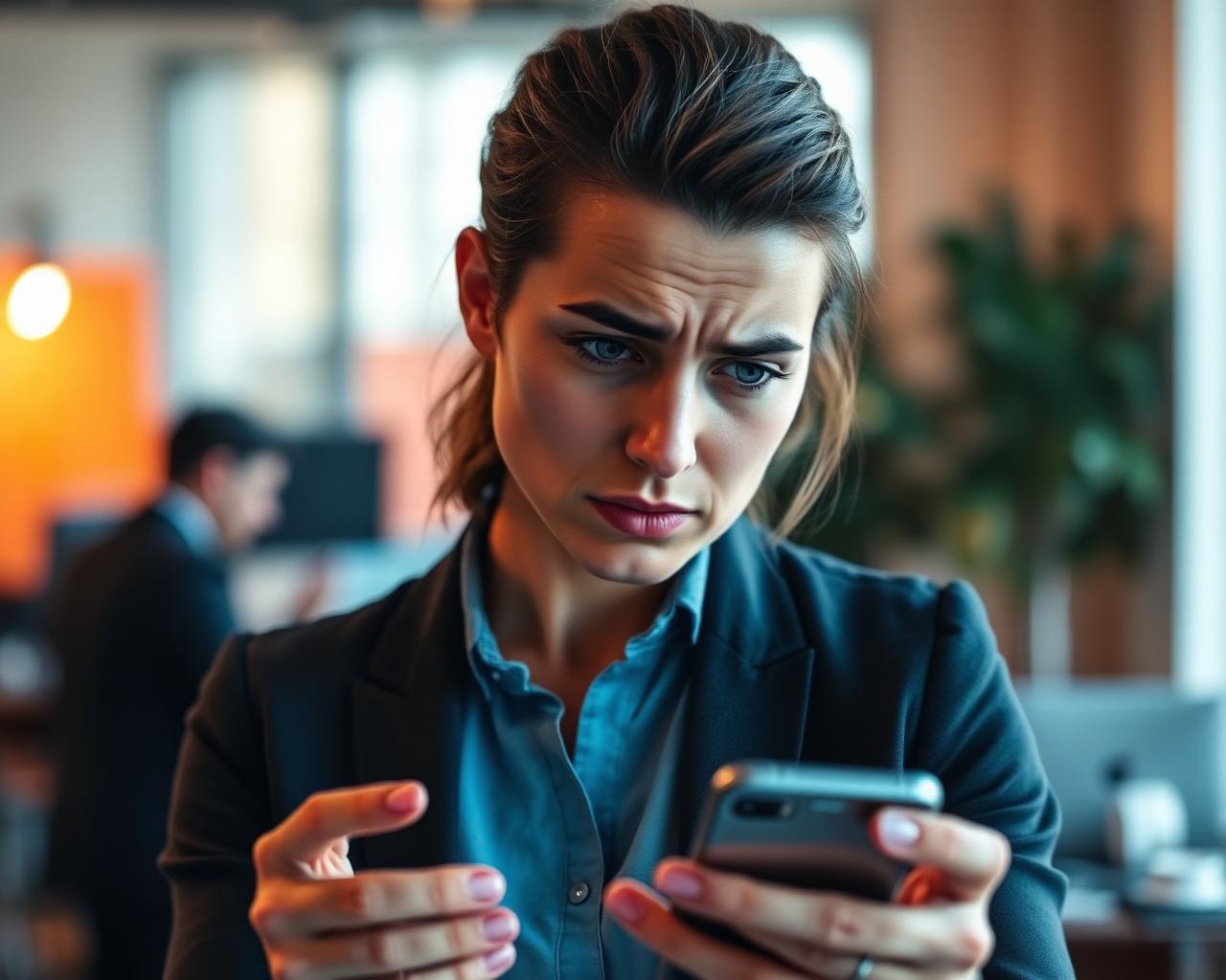 Gestora recebendo alerta no celular sobre métricas do funil